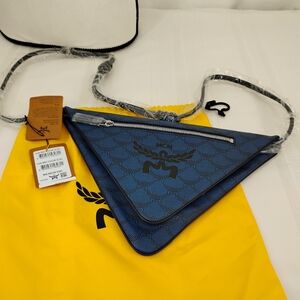 MCM Himmel TRIANGLE  Navy Blue UNISEX Crossbody Bag NWT